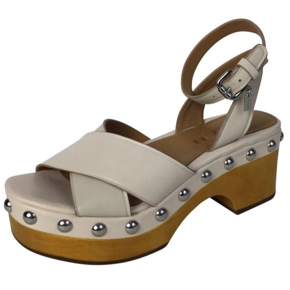 Coach Shoes - New Coach Astor Studded Block Wood Sandals
